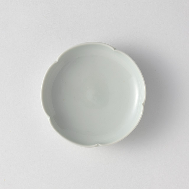 柏木円 りんご釉輪花皿 3寸