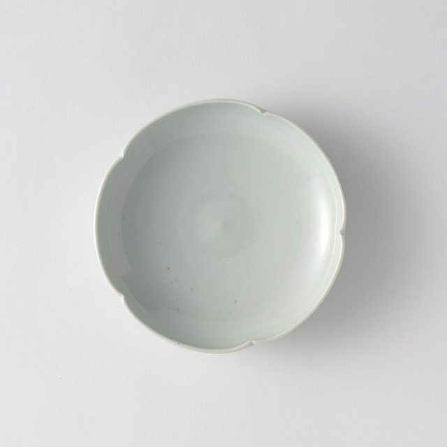 柏木円 りんご釉輪花皿 4寸