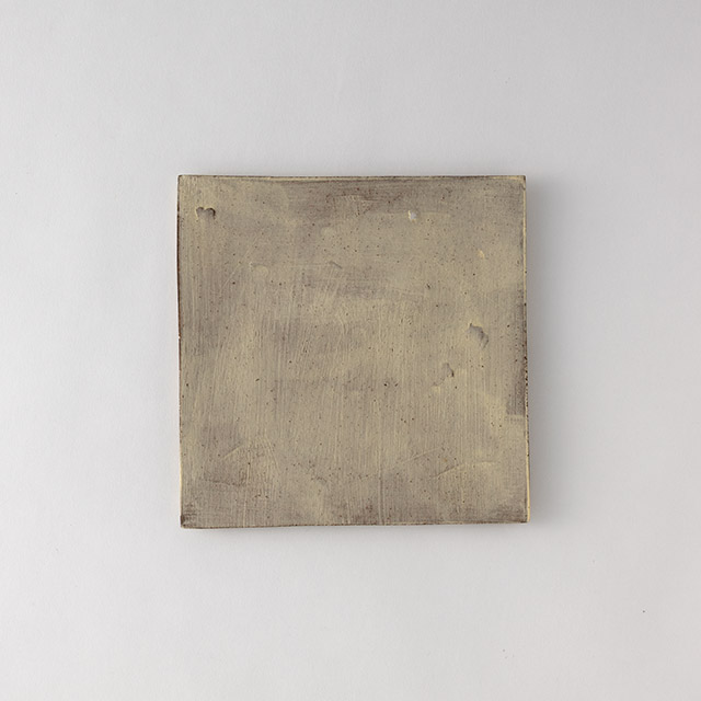 二階堂明弘　焼き締めタタラ四方皿19cm