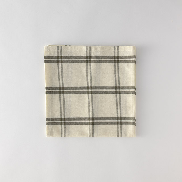 ZH　コットン　ナプキン　チェック　グリーン