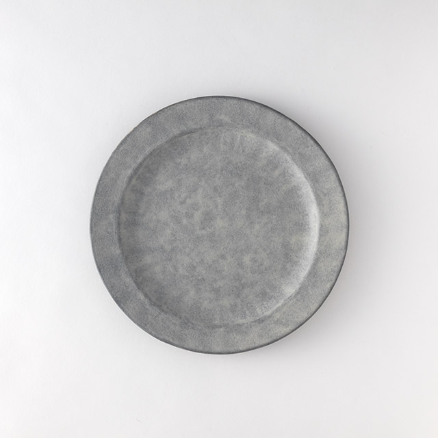 鈴木智子 リム皿25cm (薄白化粧) 上向き
