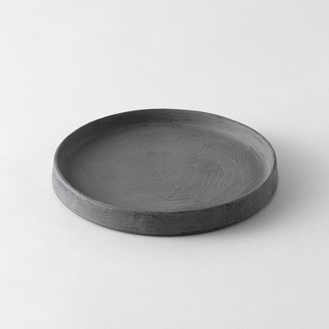 高野友美　グレー切立プレート　小