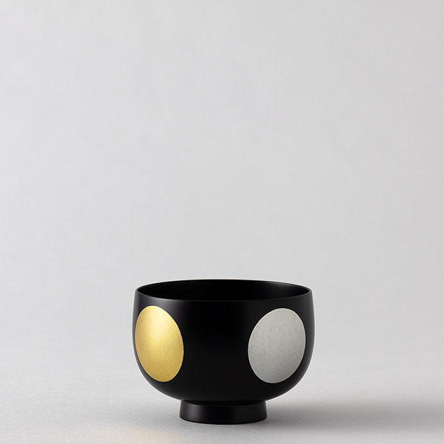 真塗 蒔絵 日月丸椀 栃