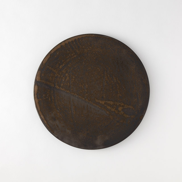 フラットラウンドプレート ブロンズ 28cm