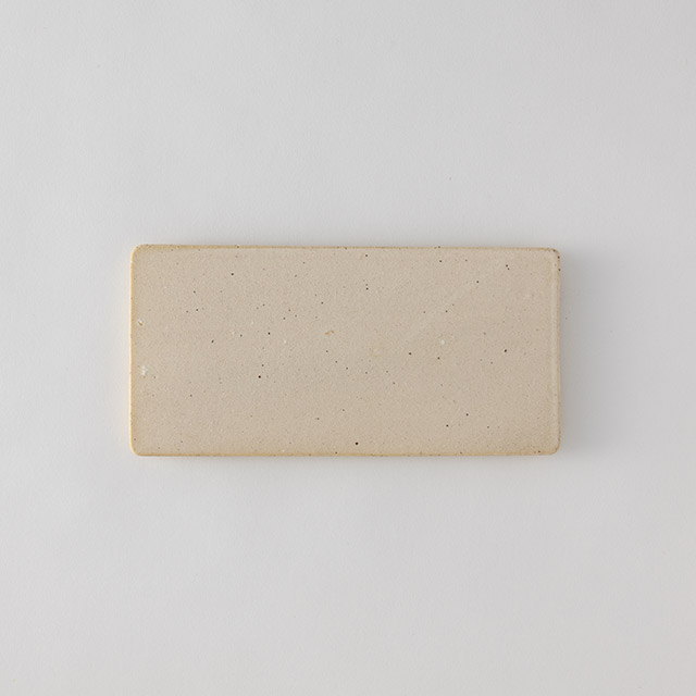 粉引　長角皿　白座の静