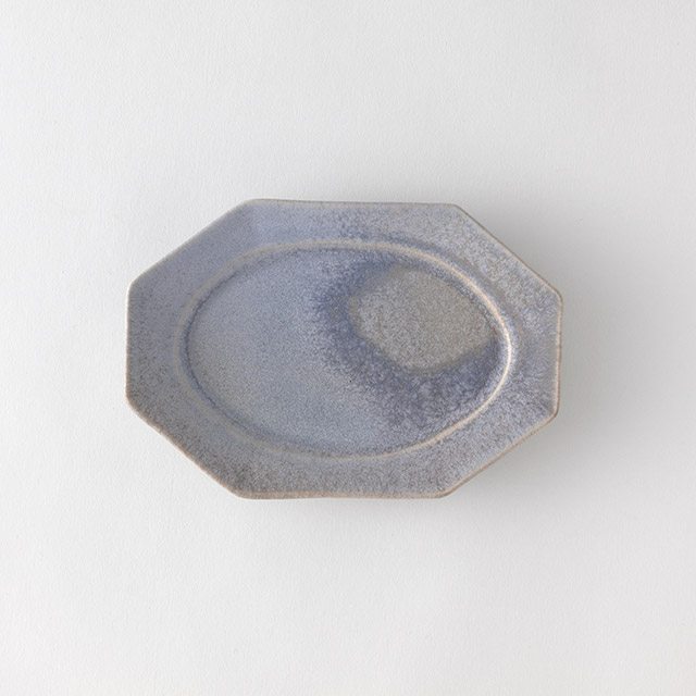 河合美月 八角プレート(小) 水色