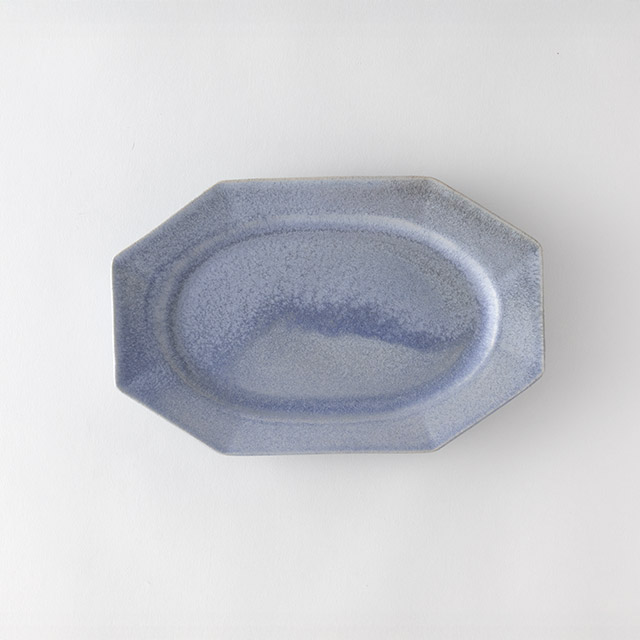 河合美月　八角プレート（大）　水色