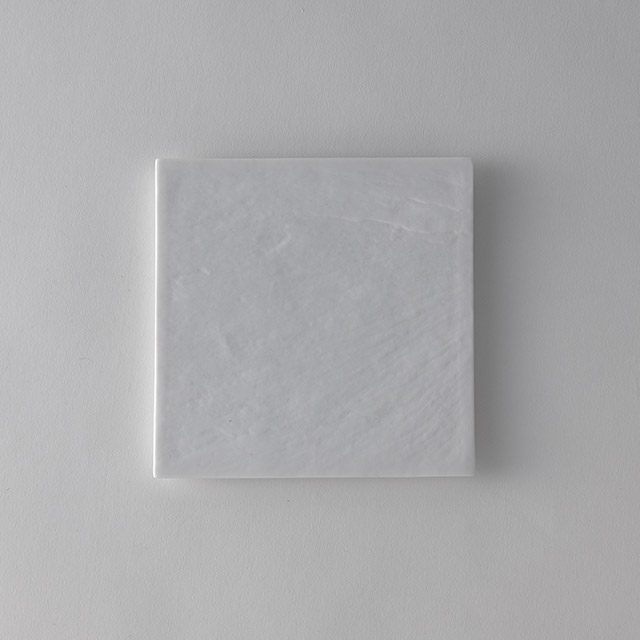 硯石正角プレート　ホワイト15cm　有田焼