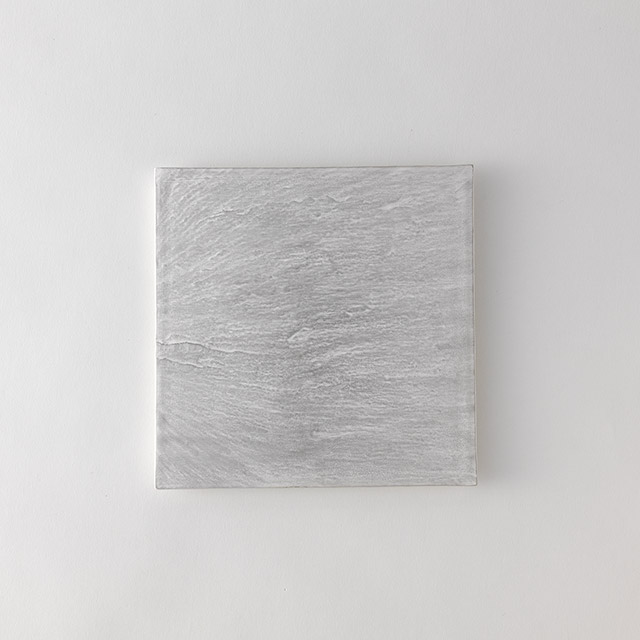 硯石正角プレート シルバー21cm 有田焼