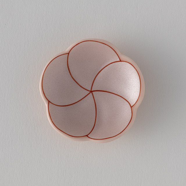 有田焼 捻り梅形箸置 ピンク