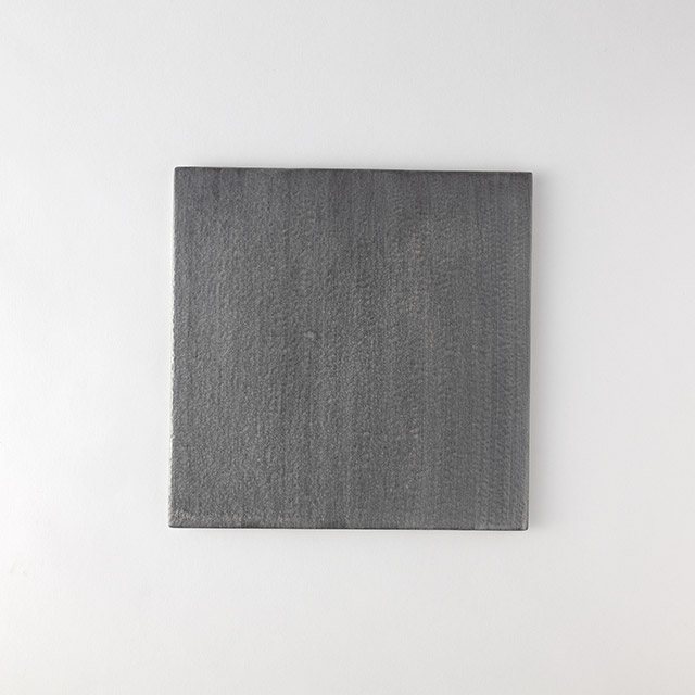 崇雪 フラットスクエアプレート 25cm シルバー