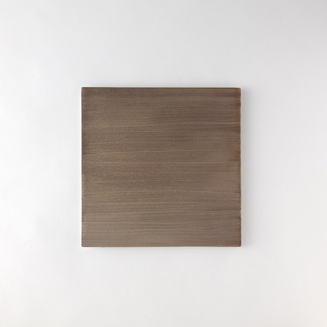 崇雪　フラットスクエアプレート　25cm　ゴールド