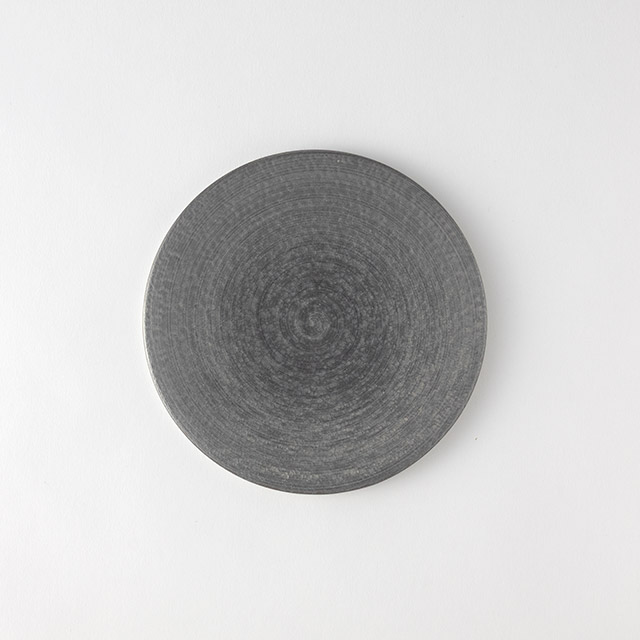 崇雪 フラットラウンドプレート 18cm シルバー