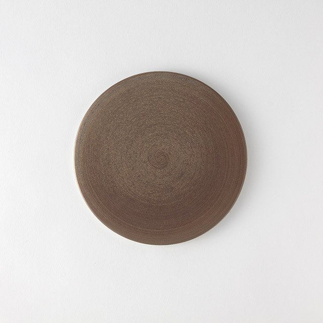 崇雪　フラットラウンドプレート 18cm　ゴールド