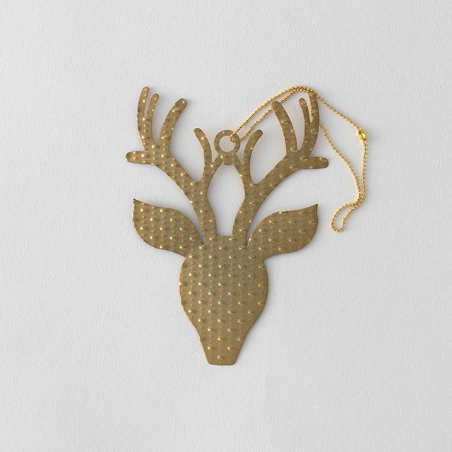 メタルオーナメント パンチ トナカイ ゴールド