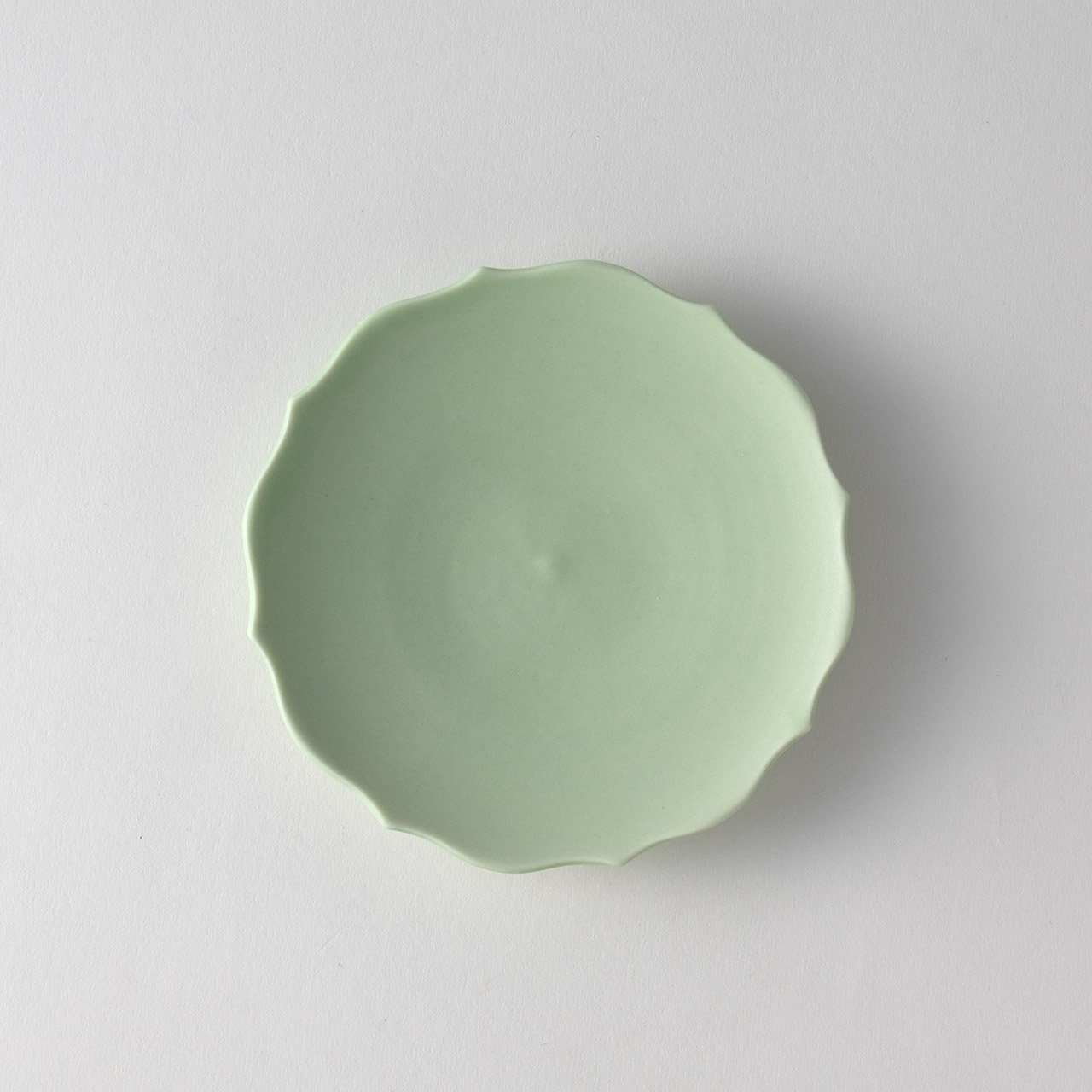 丸谷牧子 蓮花5寸皿 グリーン