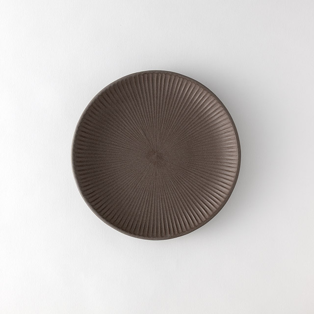 SEN 丸皿23cm 益子焼 ココア