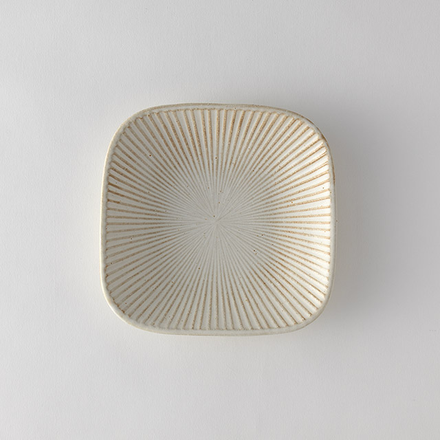 SEN 角皿17cm 益子焼 生成り