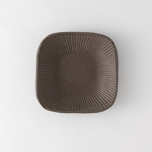 SEN　角皿17cm　益子焼　ココア