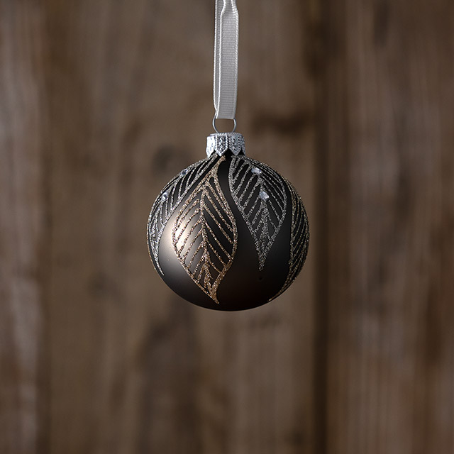 ガラスオーナメント Cadeliaダークグレー6cm