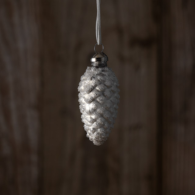 ガラスオーナメント Coneマットグリッター7cm