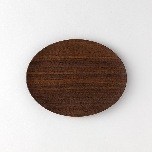 會田竜也 楕円皿21cm ウォルナット