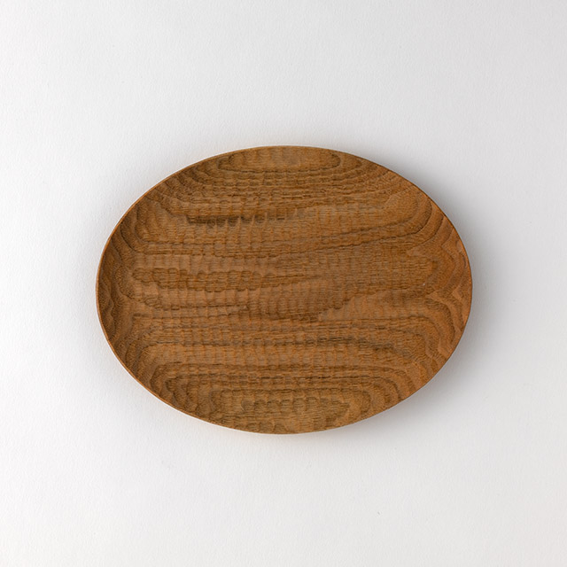 會田竜也　楕円皿21cm　くるみ