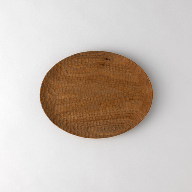 會田竜也 楕円皿24cm くるみ