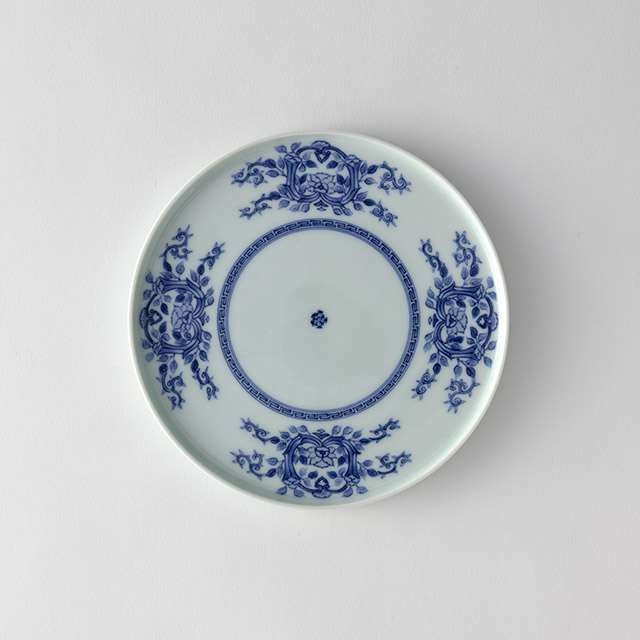 みかわち焼 唐草切立皿19cm