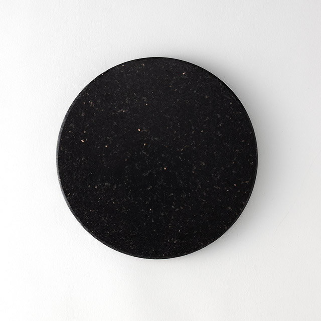 天然黒御影石(スターギャラクシー) ラウンドプレート