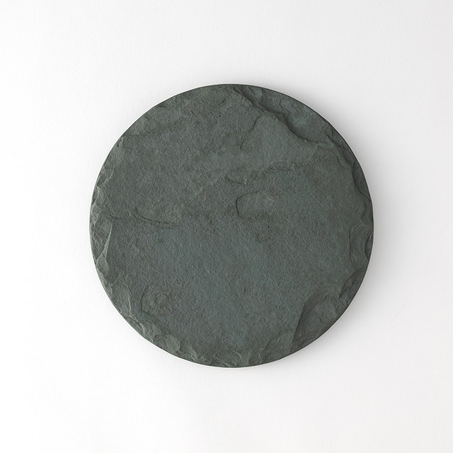 グリーンスレートラウンドプレート 割り肌