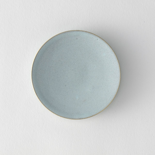 TAKUNOBU 9.5cmプレート チタン結晶釉 水色