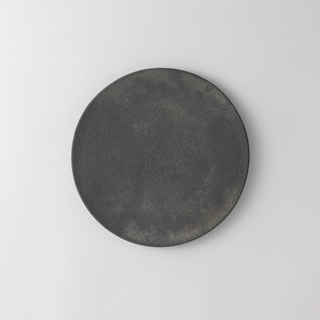 石原ゆきえ　丸皿21cm　グレー