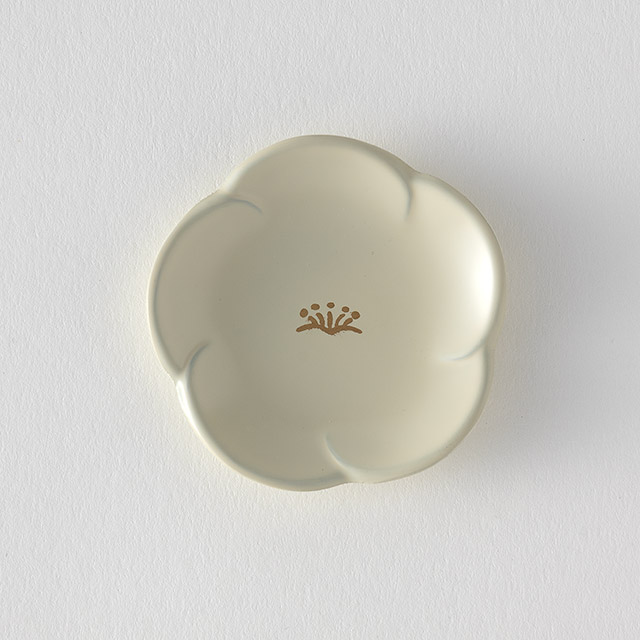 小梅 豆豆皿　合成漆器　白