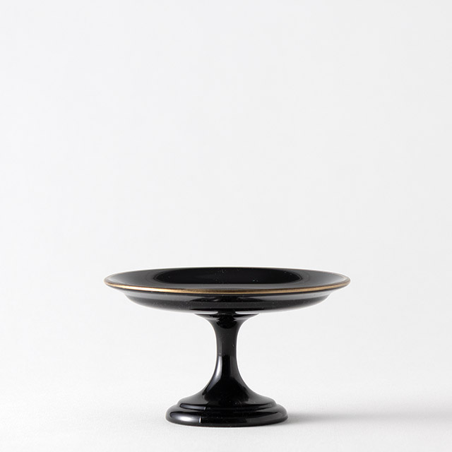 高台祝い皿　越前塗り 黒