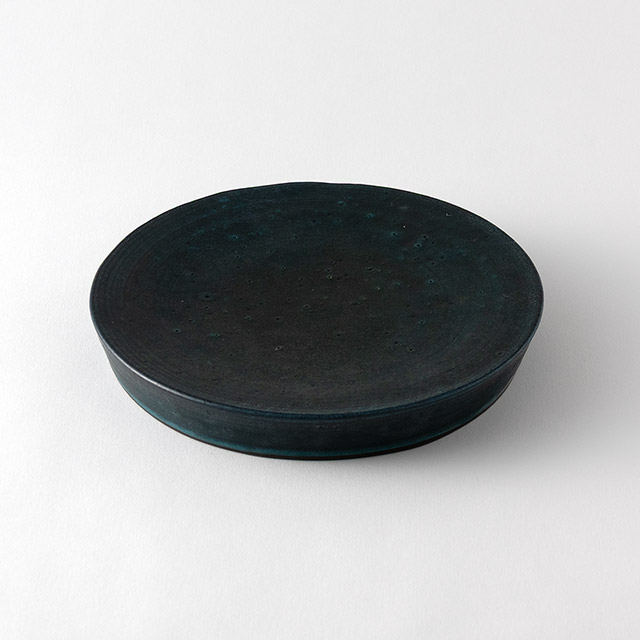 toki　台皿ディープブルー　ドット　22cm