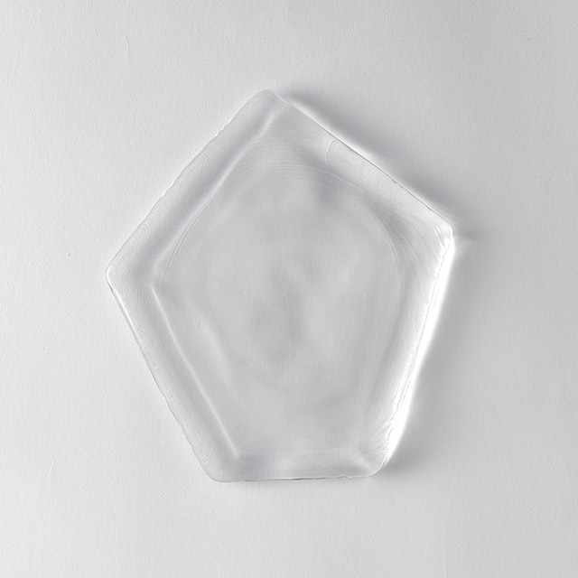 ガラス変形プレート氷紋クリア S