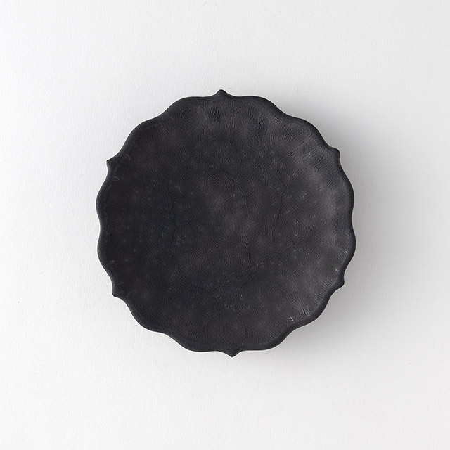 凛花皿 15cm 萩焼 ブラック
