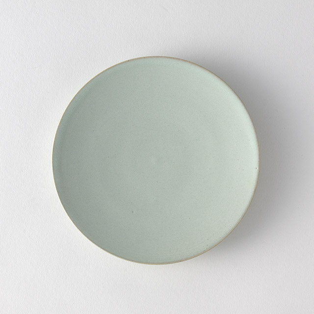 TAKUNOBU　14cmプレート　チタン結晶釉　薄緑