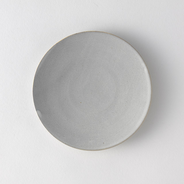 TAKUNOBU　14cmプレート　チタン結晶釉　白