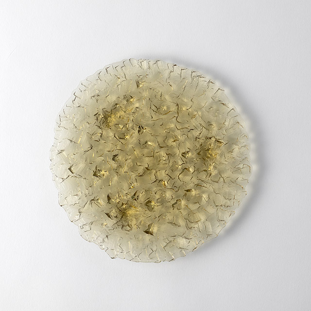 アレザラ　ガラスプレート 21cm　タン