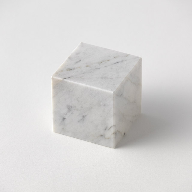マーブルディスプレイキューブ(S)ビアンコカララ
