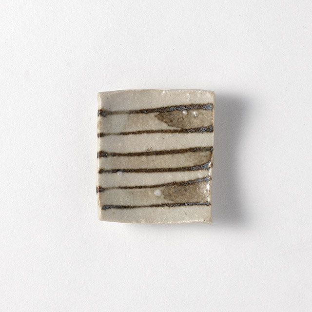 箸置　茶/Beストライプ　正方形