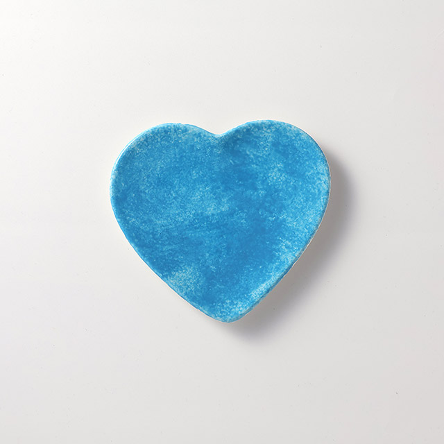 バーニーズ ハート小皿 青