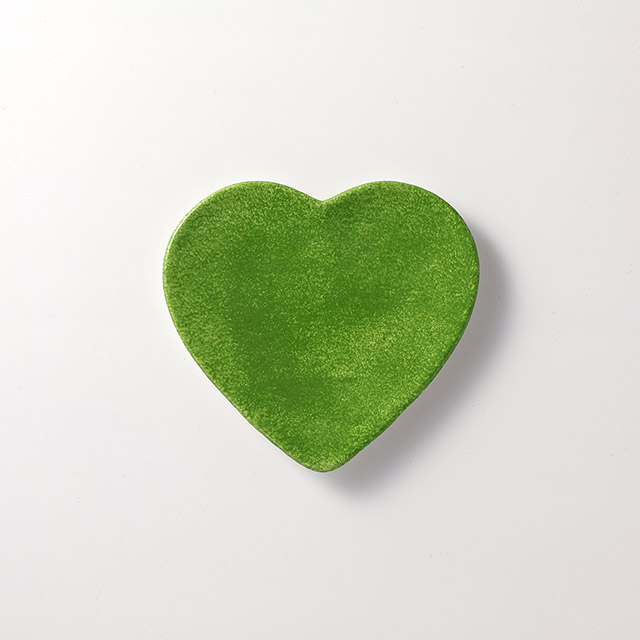 バーニーズ　ハート小皿　緑