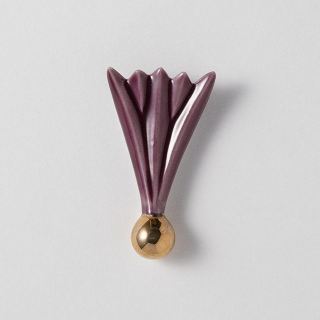 箸置 羽根(陶)紫