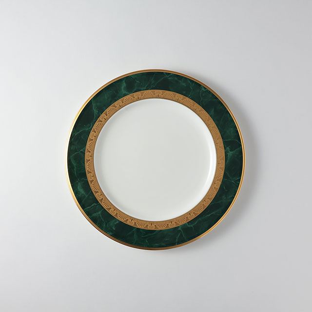 ノリタケ　ディナー皿　金／緑