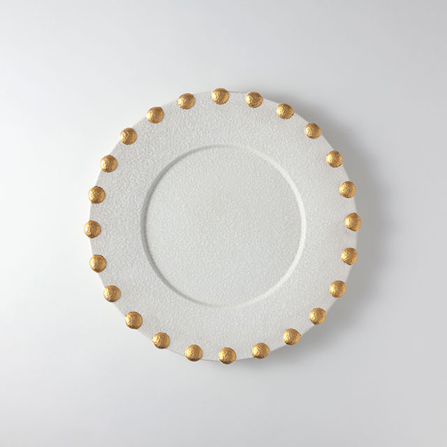 縁ゴールドボールプレート白 32cm