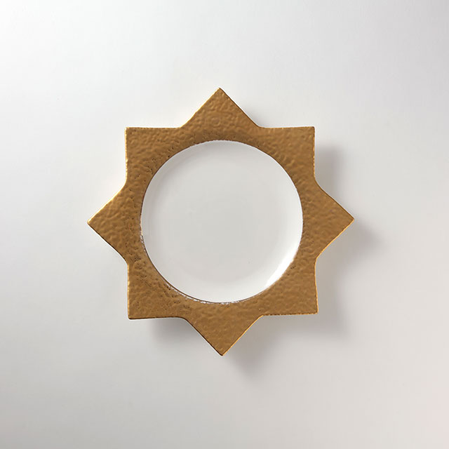 星型プレート ゴールド/白 大