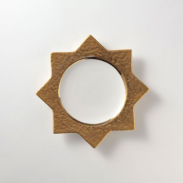 星型プレート ゴールド/白 小